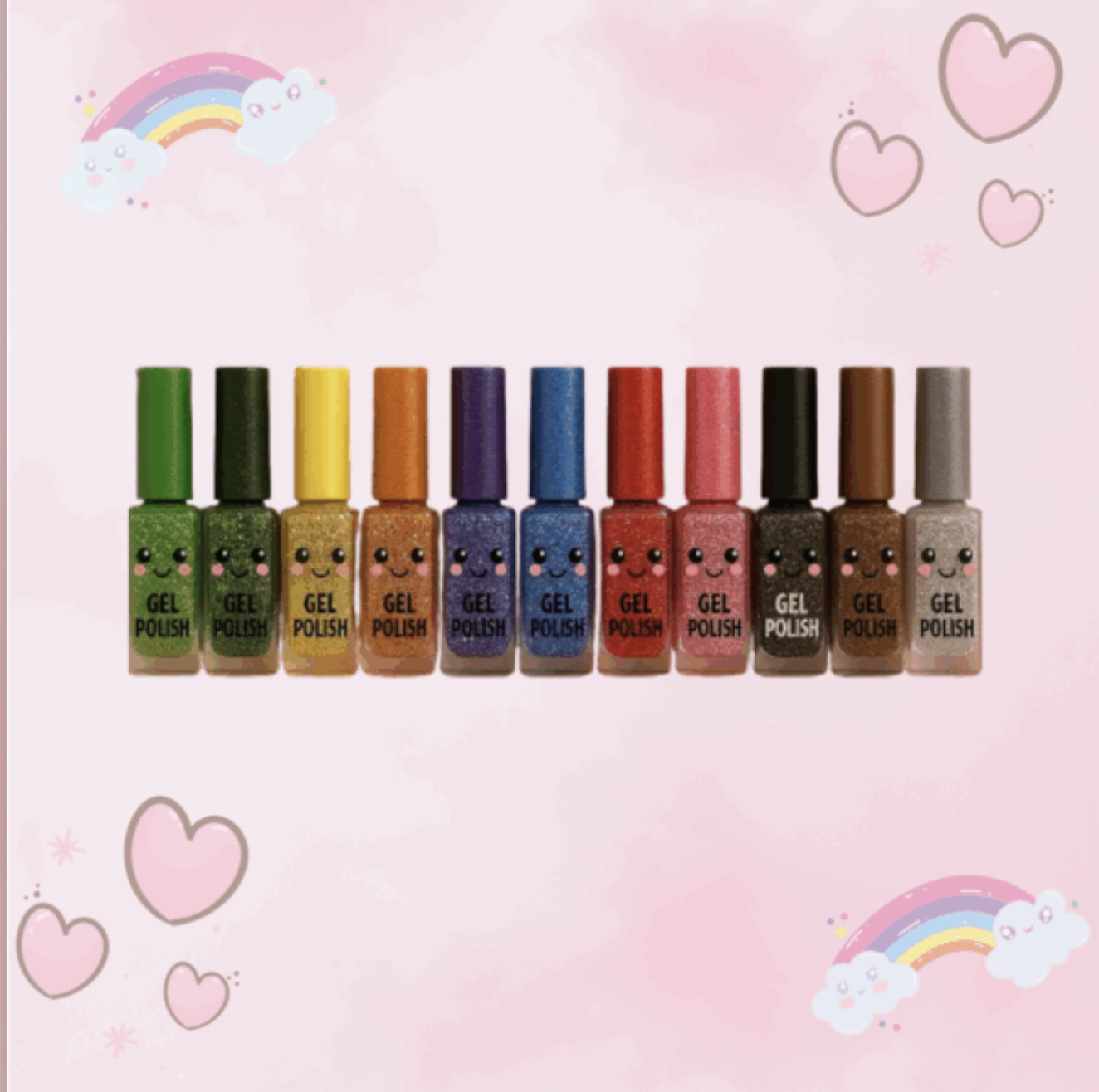 Gel polish - couleurs primaires pailletées